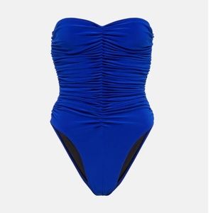 Norma Kamali Slinky Marissa strapless ruched stretch swimsuit